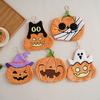 Cute Halloween Pumpkin Coral Velvet Kids Hand Towels Water-absorbing Quick-dry Towels Hanging for Kitchen Bathroom Holiday Gift