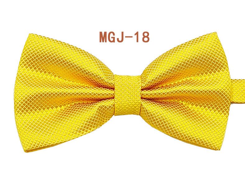 Men's Solid Black Double Layer Bow Tie - British Cube Grid, 27 Colors Available for Formal Events and Weddings.