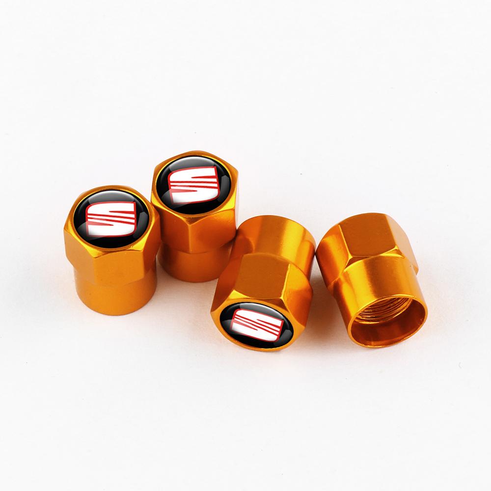 TBID8 4Pcs Metal Car Styling 3D Wheel Tire Valve Caps Stem Cover Accessories For Seat FR Cupra Tarraco Ateca Toledo Leon Ibiza Cordoba