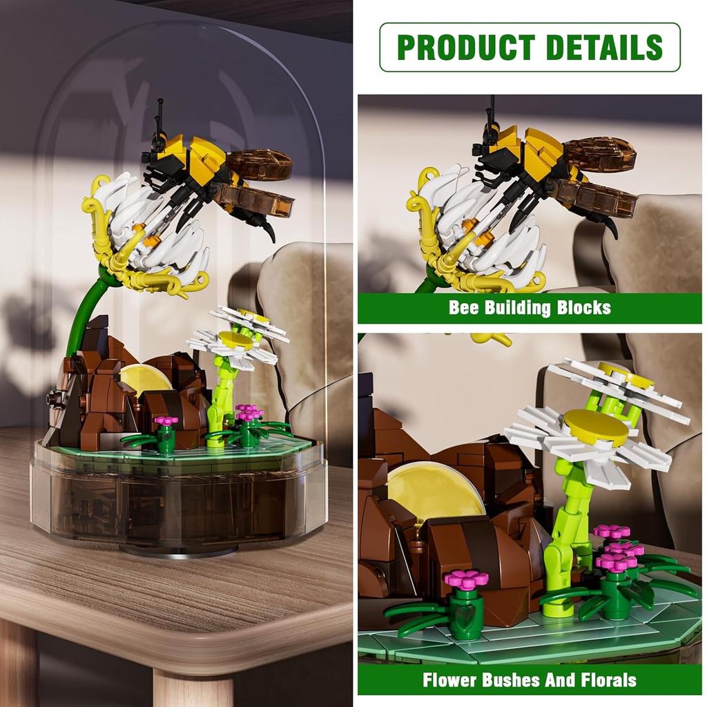 MOULD KING 10104 Набор для сборки коллекции насекомых пчел с музыкальной коробкой для показа рождественских украшений в подарок