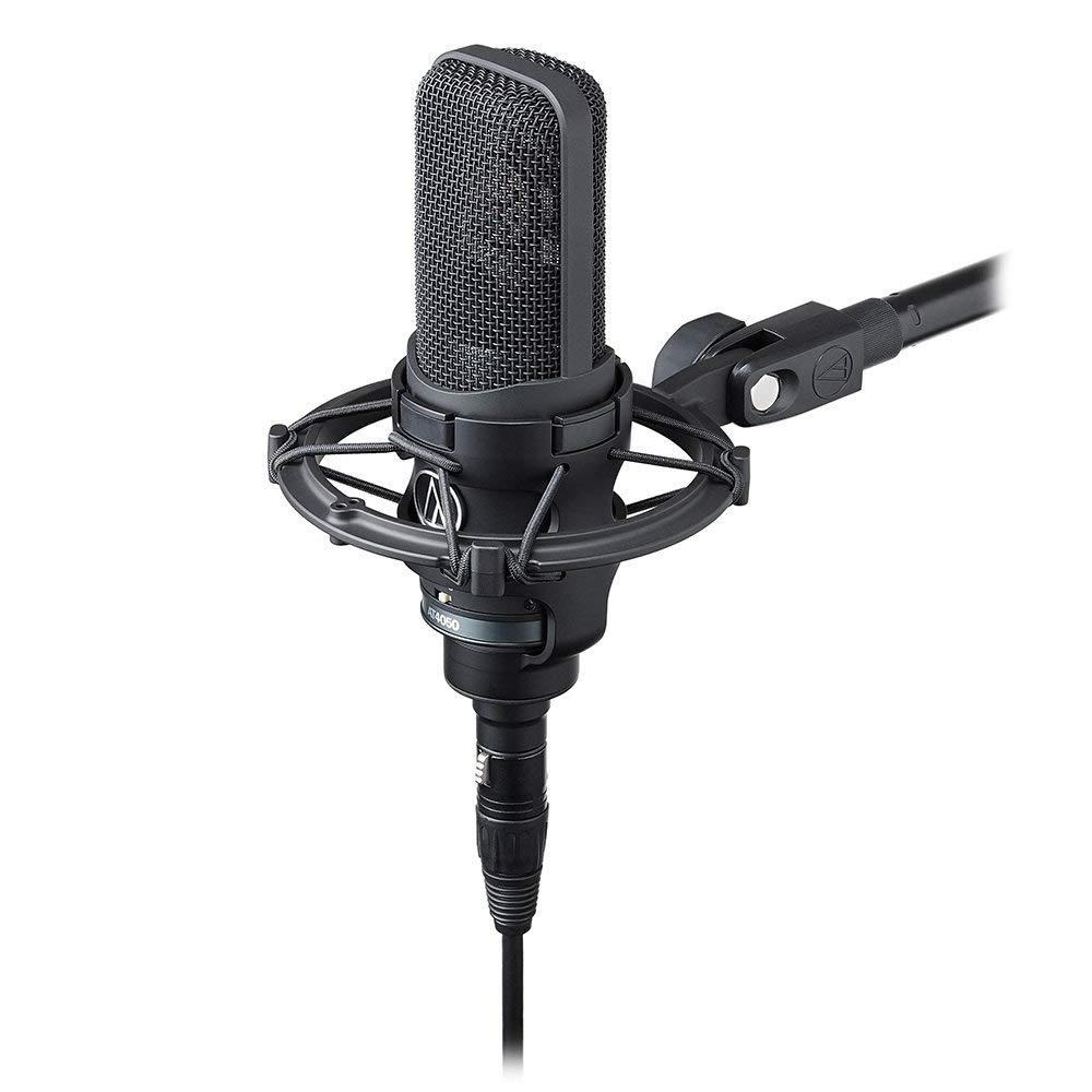 Audio-Technica AT4050 Multi-Pattern Condenser Microphone, Dual Diaphragm, Transformerless, Shock Mount, Black
