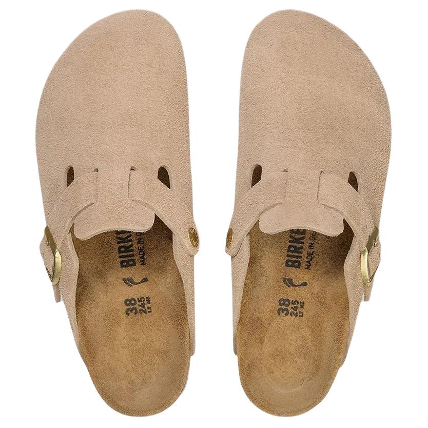 Birkenstock Женские бежевые шлепанцы Boston с закрытым носком и пенопластовой подошвой 1030883