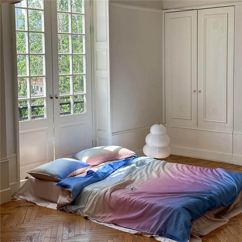 Постельное белье из лиоцелла с градиентом, шелковисто-мягкое, ультрамягкое, охлаждающее, с ощущением, как шелк. Комплект простыней, пододеяльник, наволочки для жарких ночей