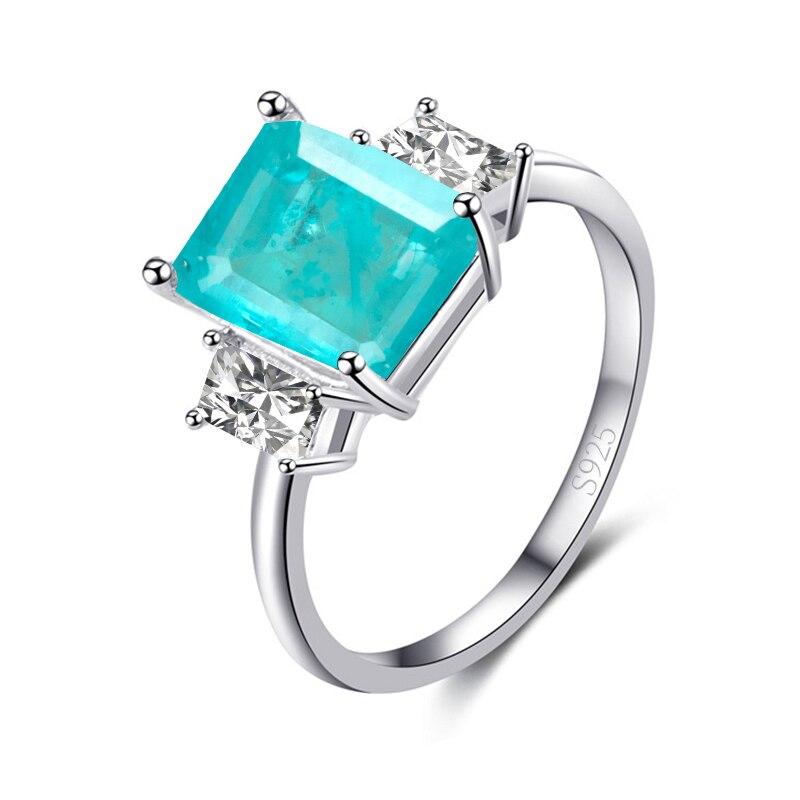 Gica Gema Роскошное женское кольцо из стерлингового серебра 925 пробы с драгоценными камнями Параиба 10*14 мм, серебряное свадебное ювелирное изделие, подарок