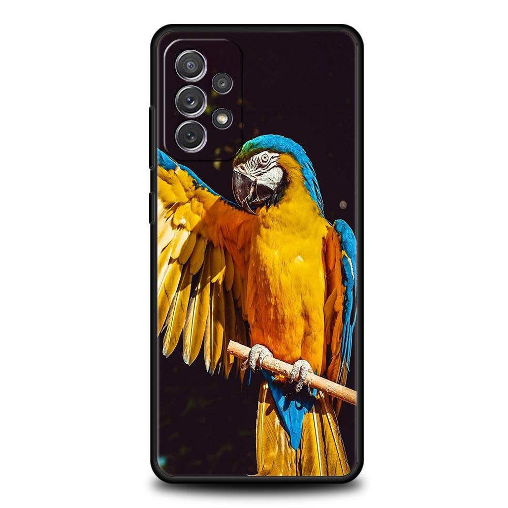 Parrot Bird Phone Case For Samsung Galaxy A17 A07 A55 A35 A25 A15 A05s A33 5G A31 A23 A21s A13 A41 A73 A53 A51 A71 A03s S10Cover
