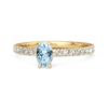 Blue Topaz Oval Solitaire Ring - Sterling Silver Gold Vermeil