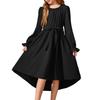 Girls' Long Sleeve Dress Belted Semi-Formal Party Dress