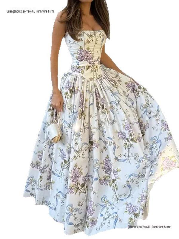 Европейско-американское женское ретро-платье на тонких бретельках в элегантном французском стиле