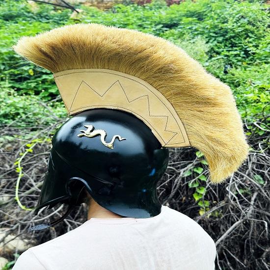 Roman Corinthian Helmet Crusader Corinthian Warrior Medieval Knight Armor Helmet Full Face Cosplay Helmet Perfect Christmas Gift for Him