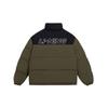 Li-Ning Pure Color Text Logo Zip-Up Stand Collar Down Jacket Unisex Outerwear Military-Olive-Green AYMS307-8