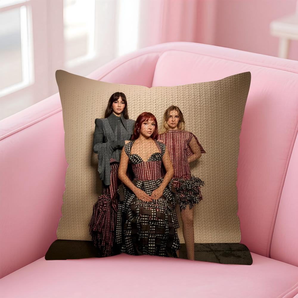The WWarning Band Cushion Cover Natural Linen Pillow Case DoubleSided Print Decorative Sofa Pillowcase Home Decor Gift