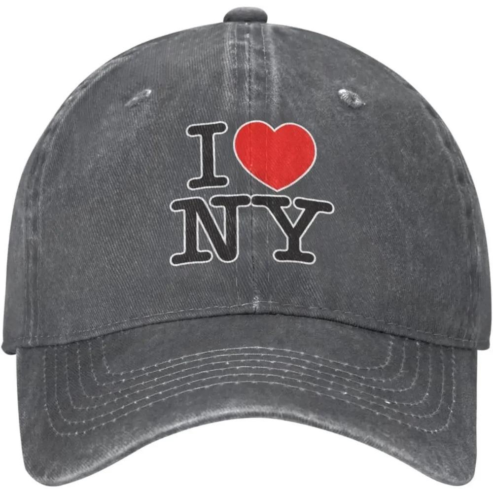 Бейсболка I Love New York из джинсовой ткани, стираная, хлопковая, регулируемая, унисекс, крутая, папина, спортивная, ковбойская шляпа, один размер