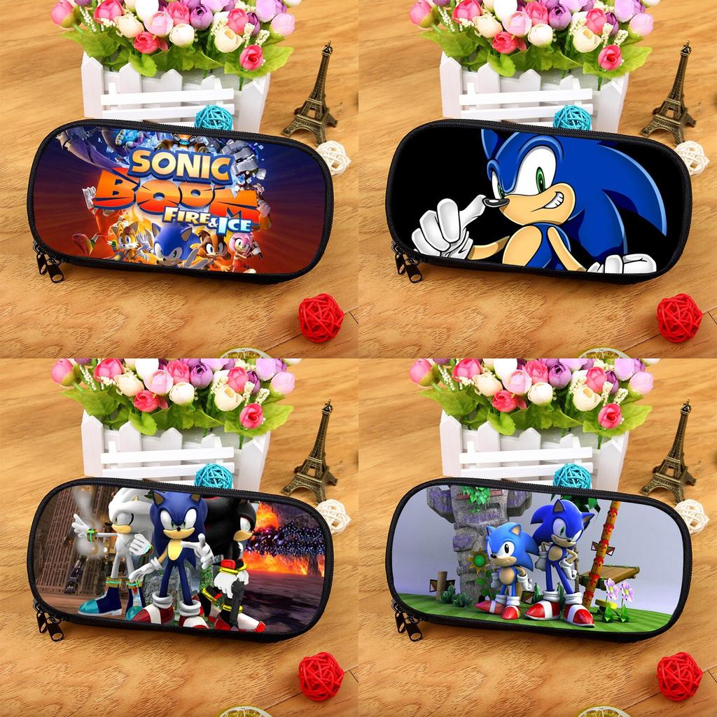Sonic The Hedgehog Ink Pen Storage Bag With Spacious Design For Stationery And Makeup