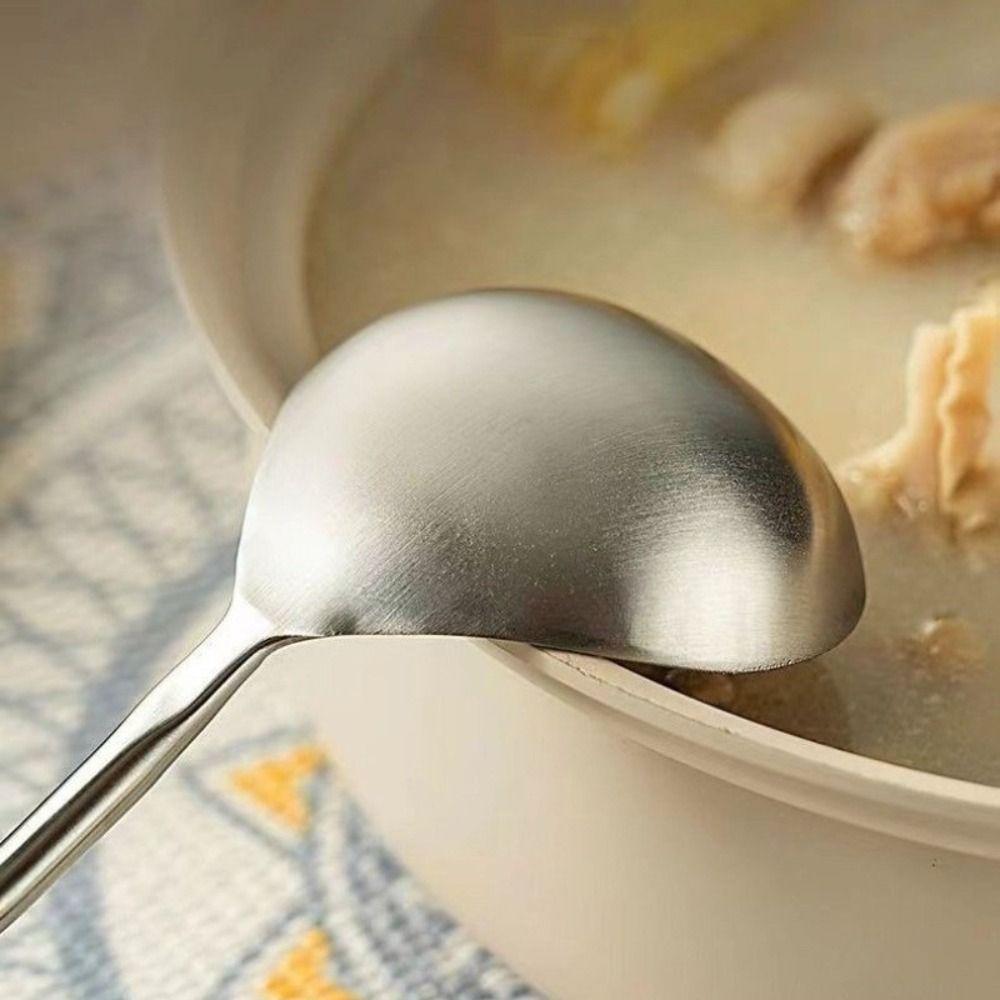 Stainless Steel Soup Spoon Long Wooden Handle Colander New Skimmer