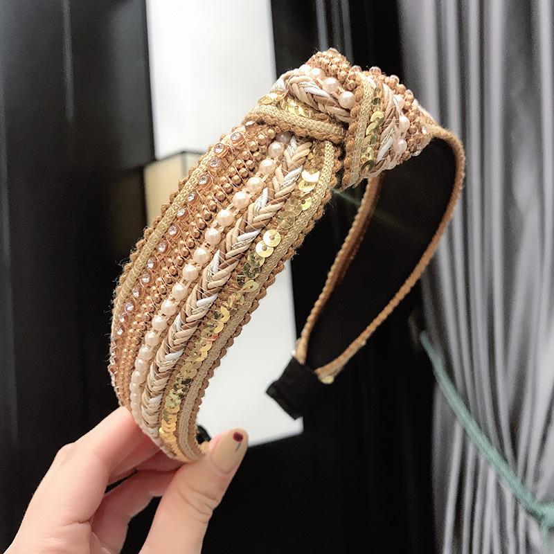 Богемные повязки для волос Нескользящие повязки на голову с бриллиантами Аксессуары для волос для вечеринок и шопинга Повседневные аксессуары для волос для девочек