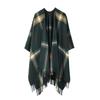 Ethnic Style Plaid Striped Shawl Outer Cover Photo Warm Versatile Cloak Blanket Fringed Shawl