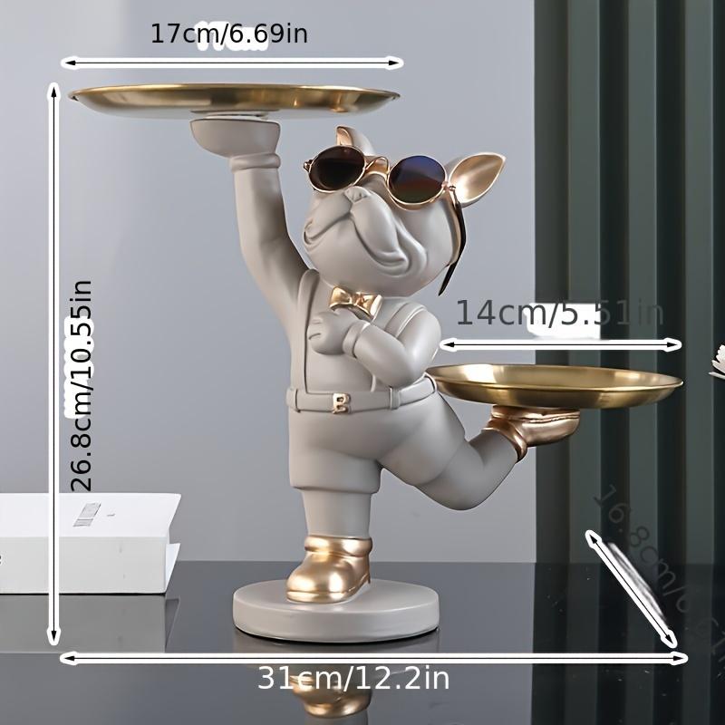 Nordic Fashion Art Французский бульдог Фигурки животных из смолы Крутая скульптура собаки Поднос для конфет Закуска Ключ Монета Фрукты Ювелирные изделия Хранение Статистика