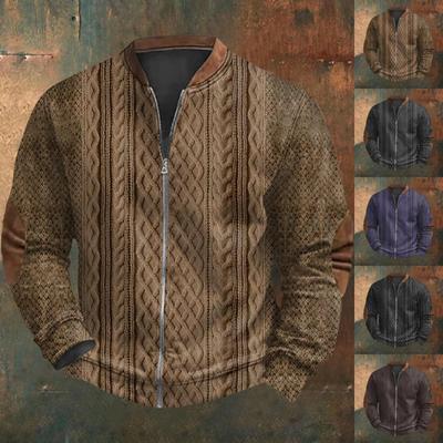 Мужская повседневная толстовка в стиле ретро с градиентным принтом