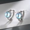 High Quality 925 Sterling Silver Moonstone Crystal Ring Earrings For Women Luxury Jewelry