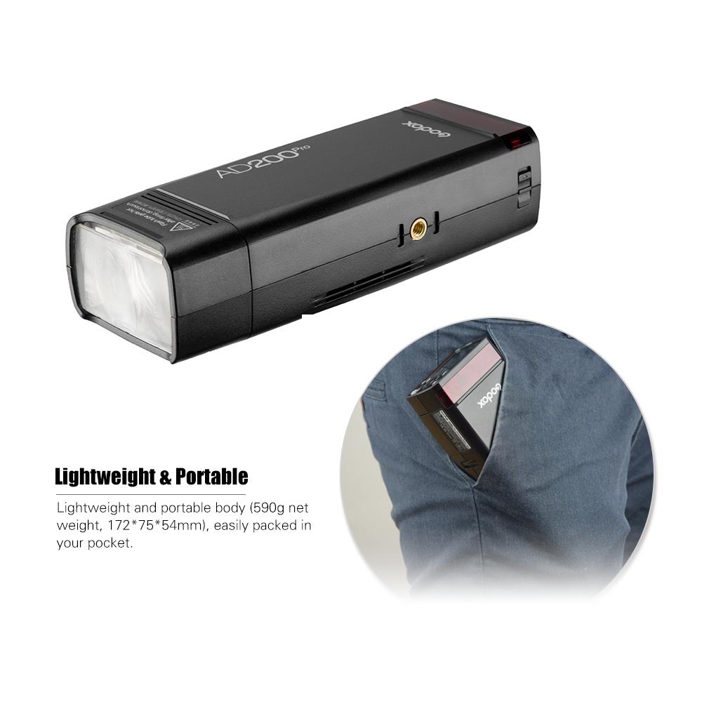 Godox AD200Pro Pocket Flash Portable Wireless TTL Flash with Changeable