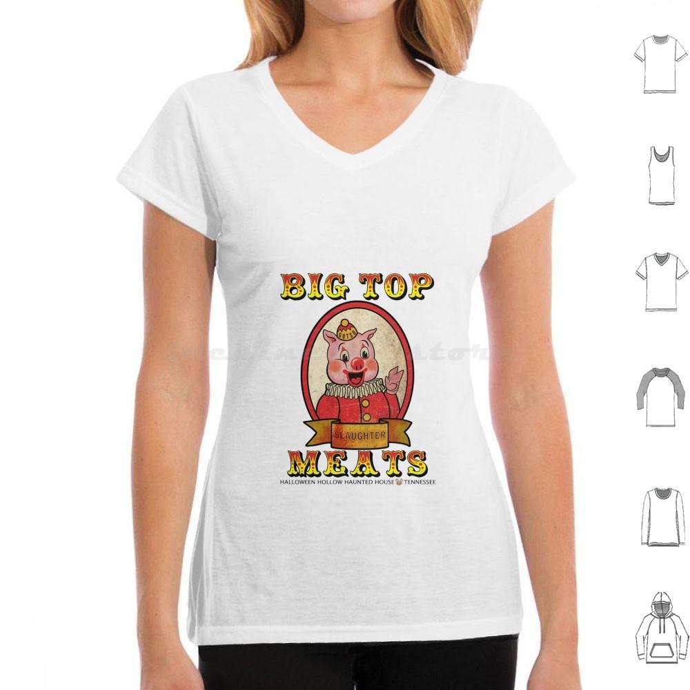 Big Top Meats T Shirt Cotton Men Women DIY Print Halloween Haunted House Halloween Hollow Big Top