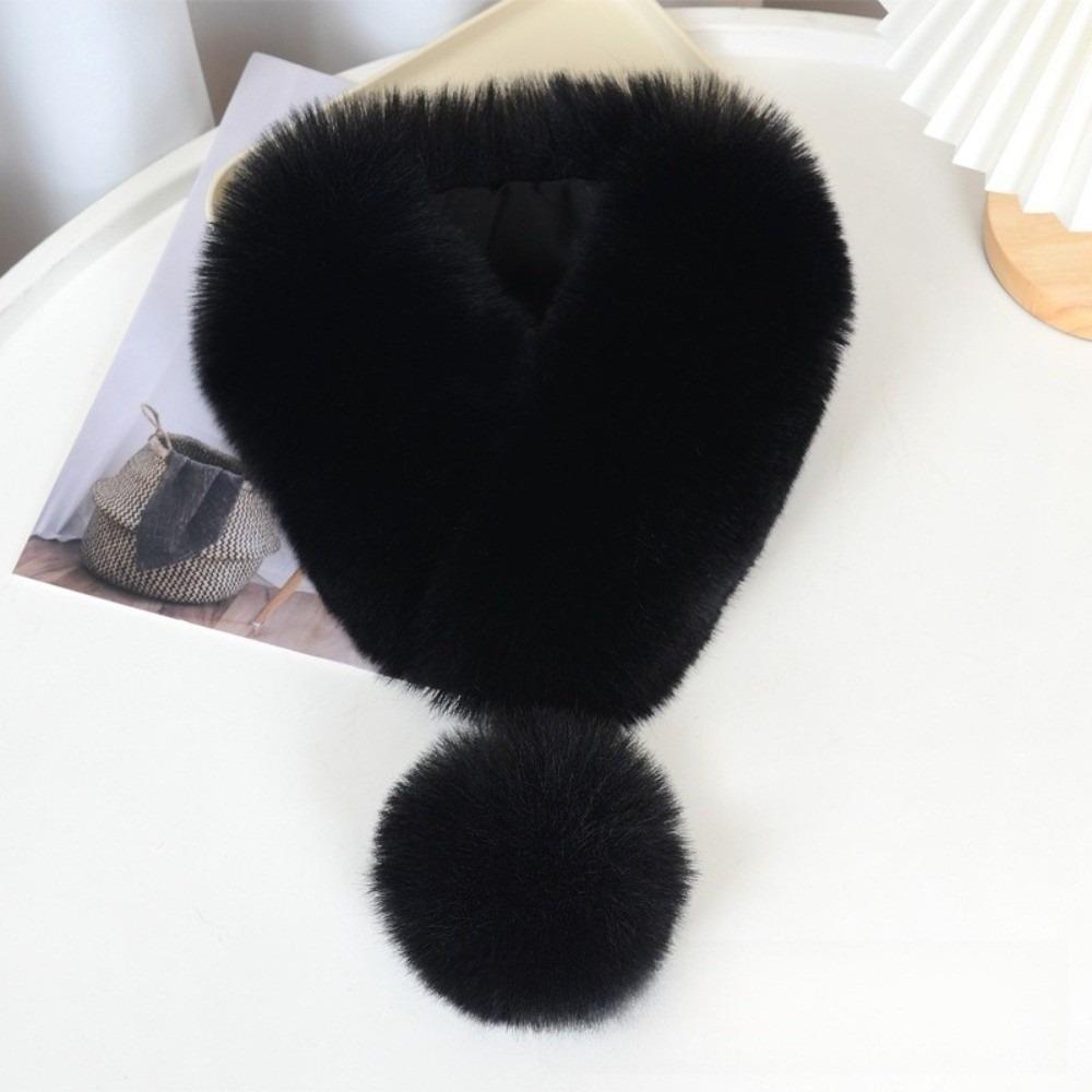 Thickened Imitation Fur Scarf Magnetic Cross Neck Warmer Gifts Plush Scarf Girl