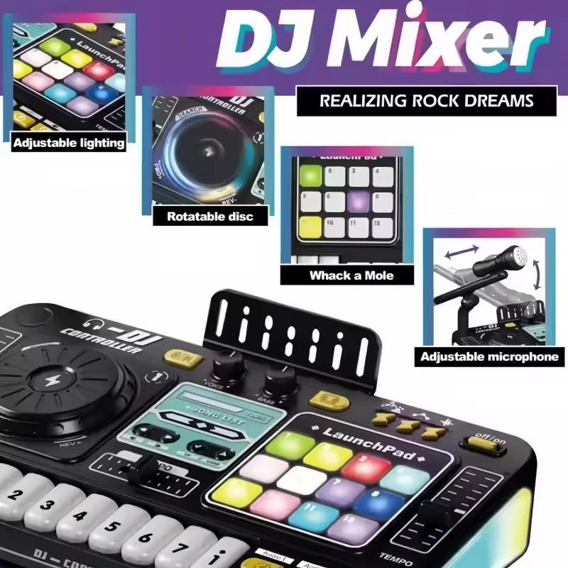 Детский симулятор DJ-микшера, игрушки, многофункциональные музыкальные эффекты, электронная обучающая игра, подарок на день рождения для детей