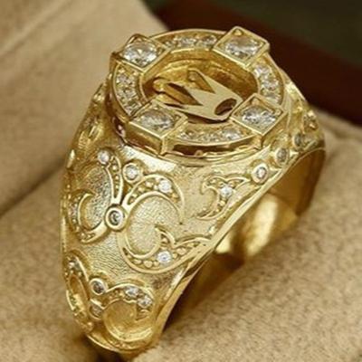 Новое поступление, кольца для мужчин, резное мужское кольцо с короной в стиле ретро, ​​рождественский подарок, модные ювелирные изделия
