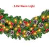 2.7M Christmas LED Garland Decoration Wreath LED Rattan Garland Decorative Green Christmas Artificial Xmas Tree Rattan Banner