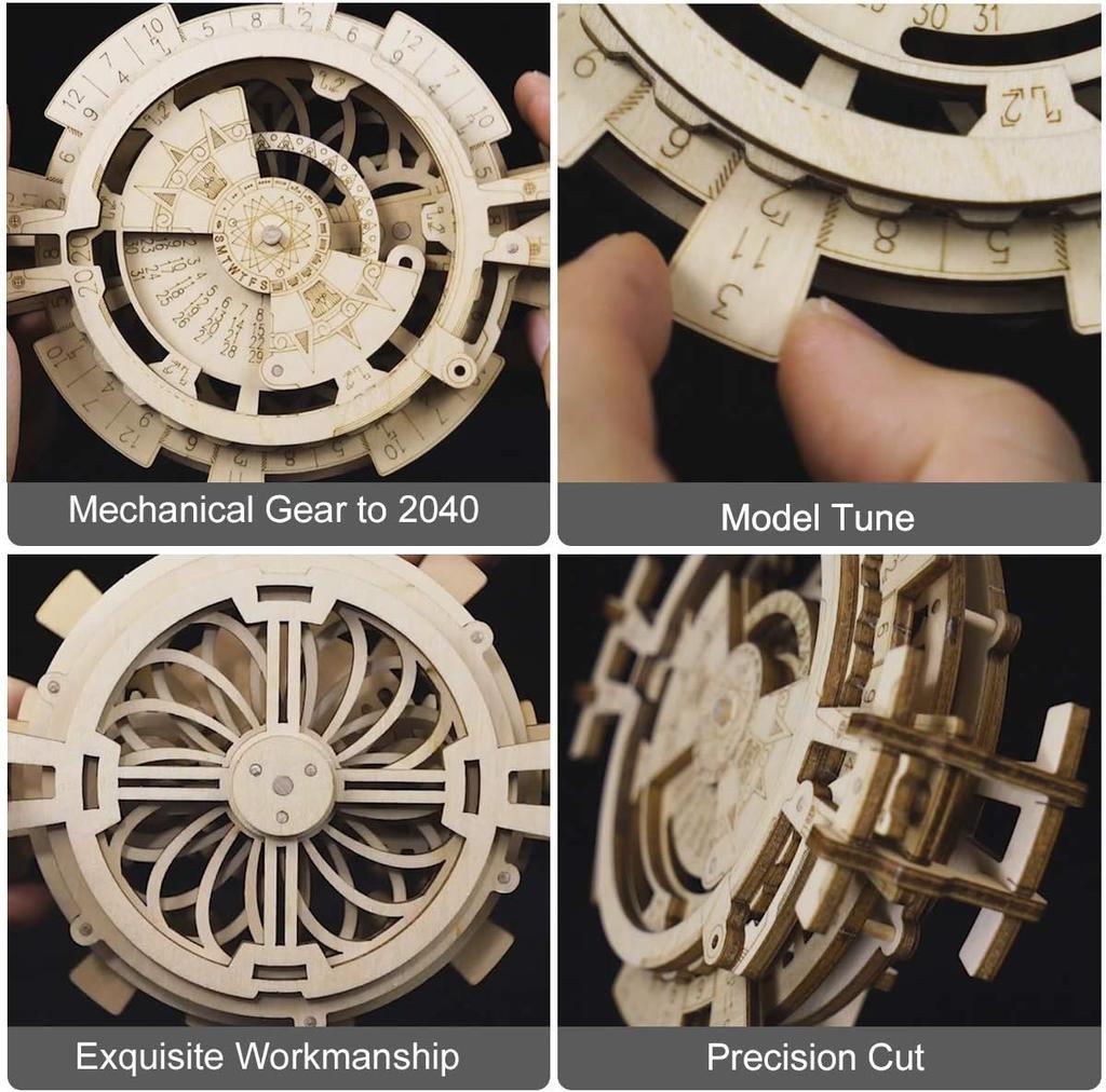 Robotime Вечный календарь Деревянные модели 3D-пазлы Сборка для взрослых Головоломки Конструкторы Пазл