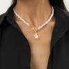 Temperament Pearl Necklace Simplicity Collarbone Collar Decoration Baroque Irregular Chain  Women