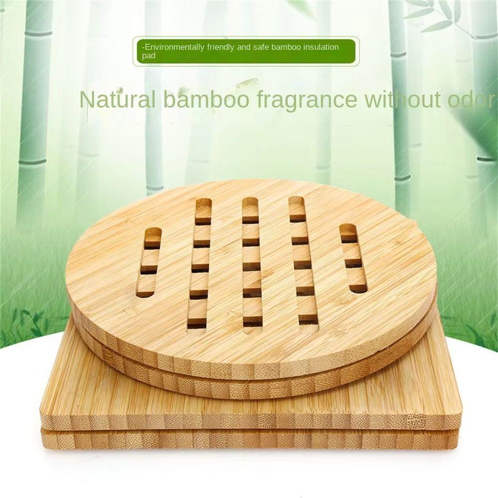 2Pcs Anti Scald Bamboo Pot Holder Japanese Style Nonslip Cup Mat Drink Insulation Pad Tableware