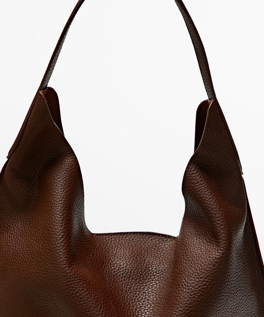Massimo Dutti Napa Leather Medium Shoulder Bag
