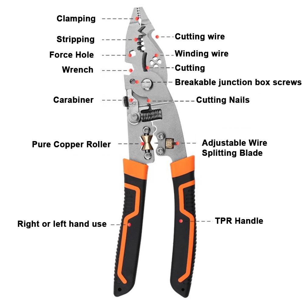 Multifunctional Wire Stripper Professional Wire Stripping Tool Portable Electric Cable Cutter