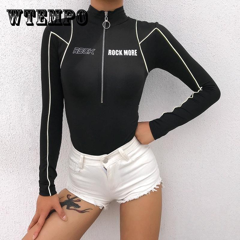 Комбинезон для женщин, черный комбинезон с молнией и длинными рукавами, женский боди Boydcon, спортивный костюм для тела, женский комбинезон