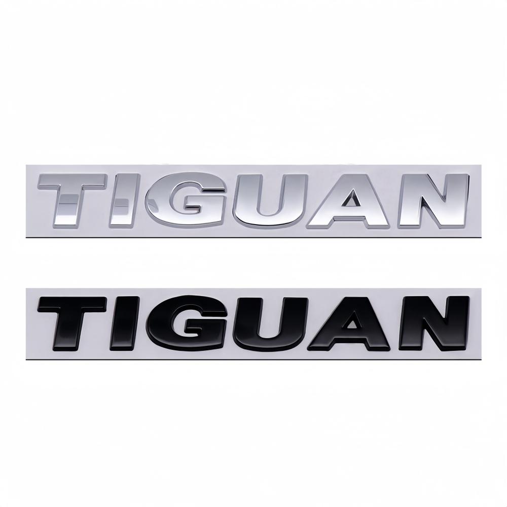 3D Metal Chrome Silver Black Car Sticker Rear Trunk Body Fender TIGUAN Letters Labeling Emblem Badge Logo
