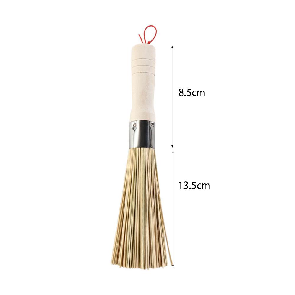 Traditional Bamboo Wooden Handle Durable Wok Brush Pot Pan Cleaner Cleaning Tool Dish Scrubber