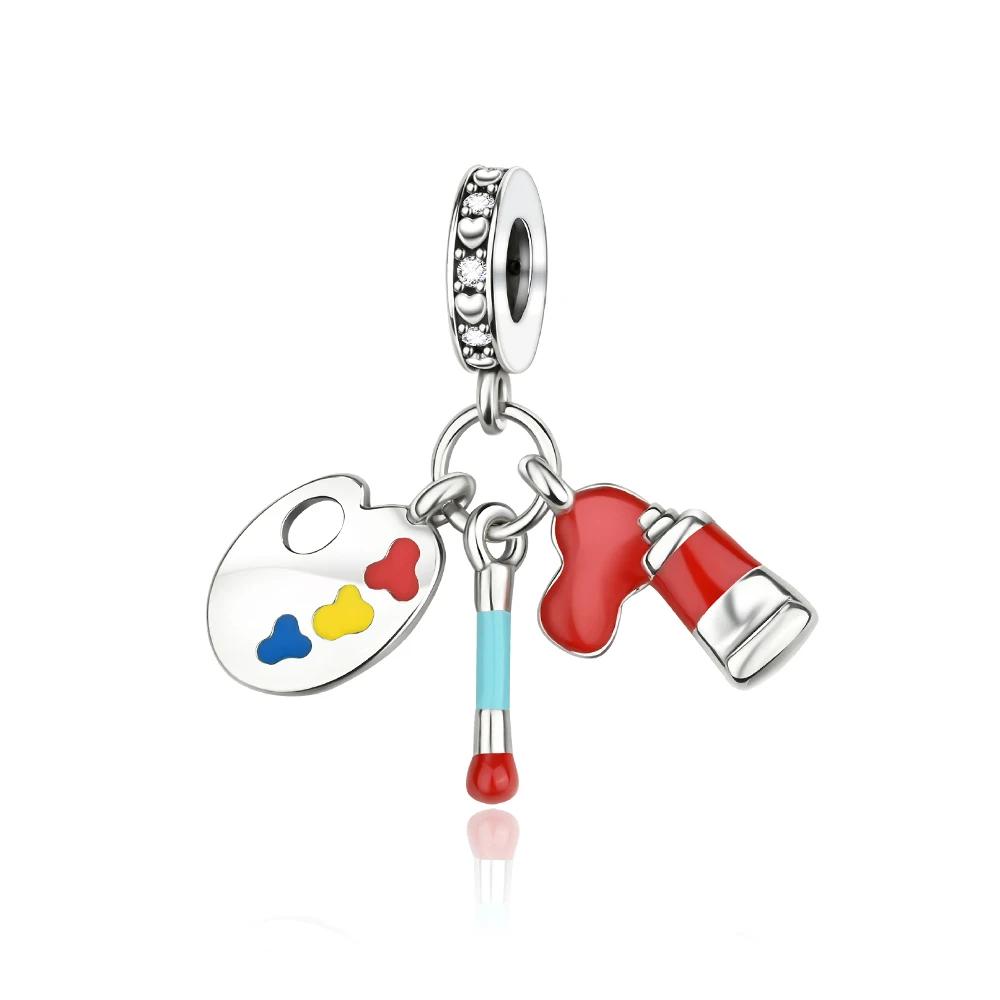 Медные Подвески Оригинальный Дизайн Синие Глаза Циркон Кот Собака Бусина Сердце Подвеска Для Браслета Своими Руками Для Женщин Свадебные Украшения Подарок