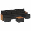 VidaXL Salon de Jardin avec Coussins 8 pcs, Canapés de Patio, Ensemble de Meubles, Mobilier de Terrasse Extérieur, Noir 3260319