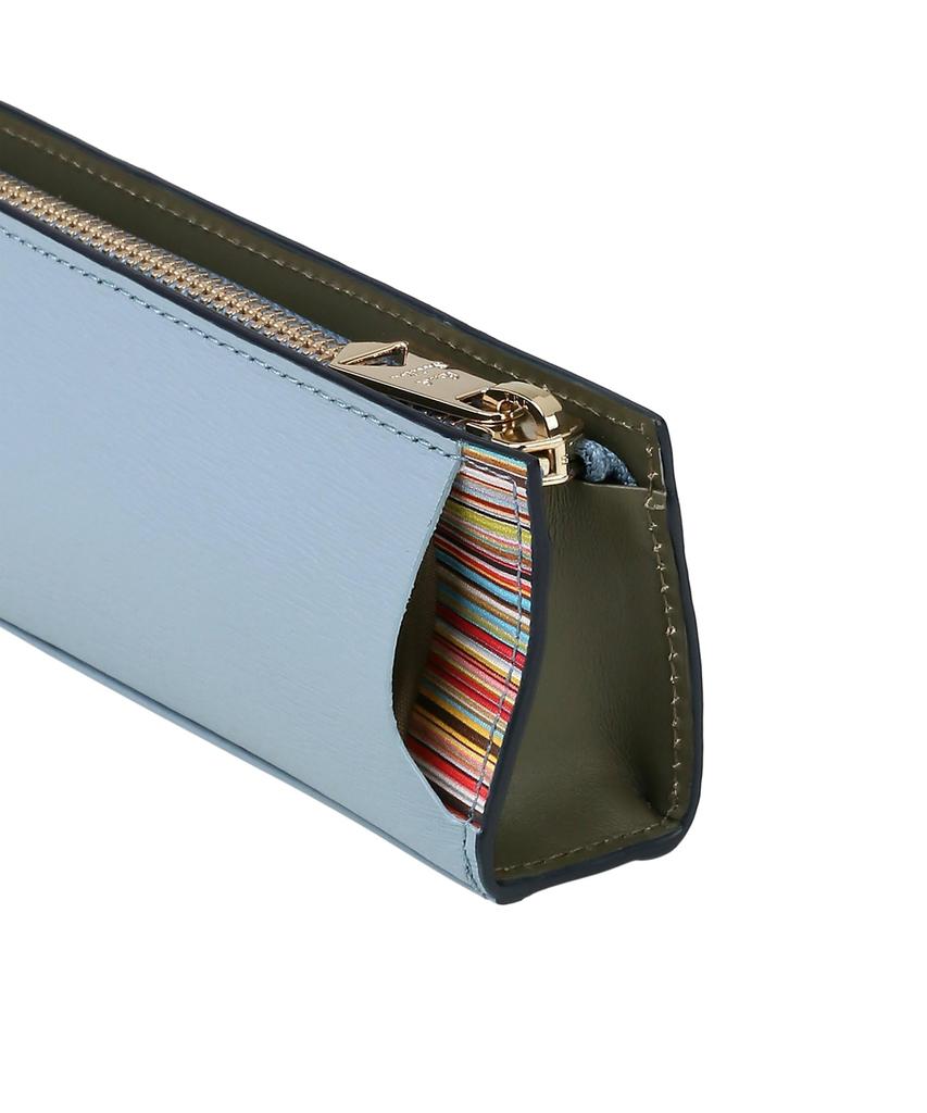 Cropped logo pencil case in sax blue