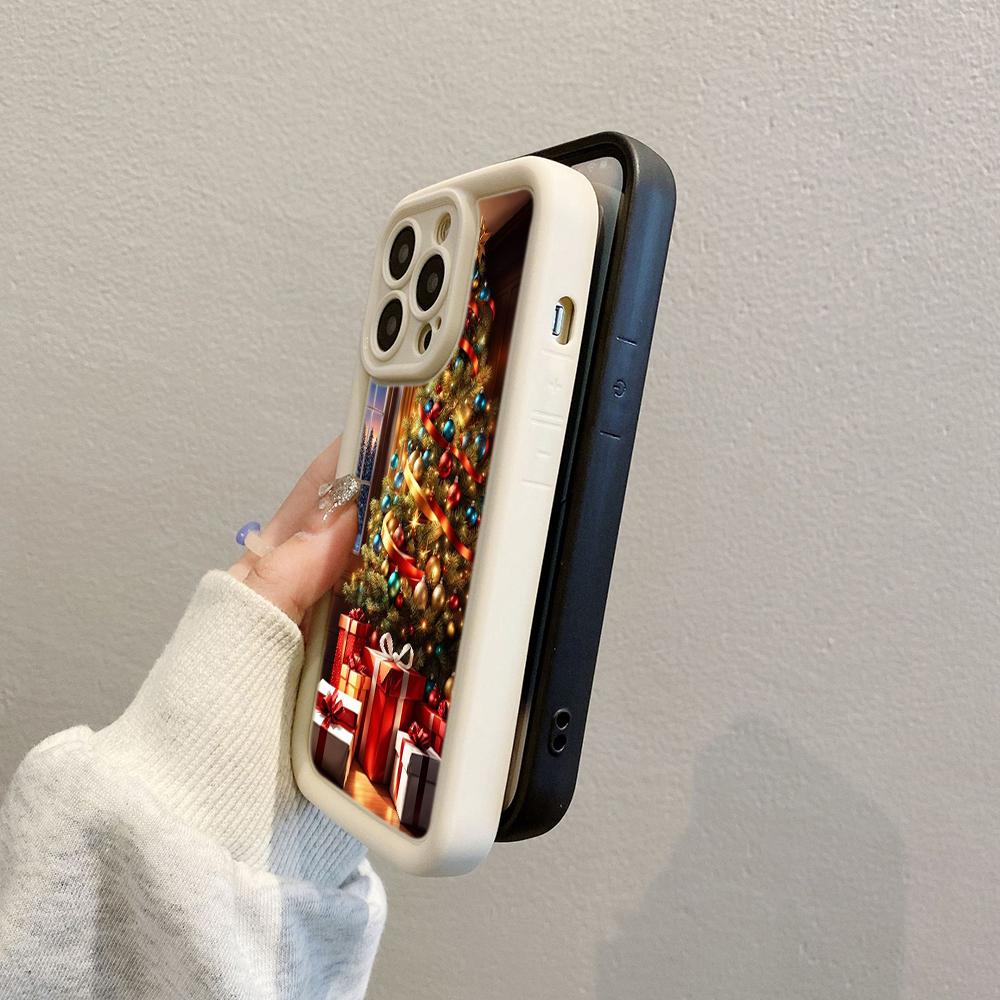 N117 Новогодние Счастливого Рождества арт Мягкие чехлы для телефонов Angel Eyes для iPhone 16 15 14 13 11 Pro Max 8 7 6s Plus 12 mini XR XS Max SE Противоударный чехол