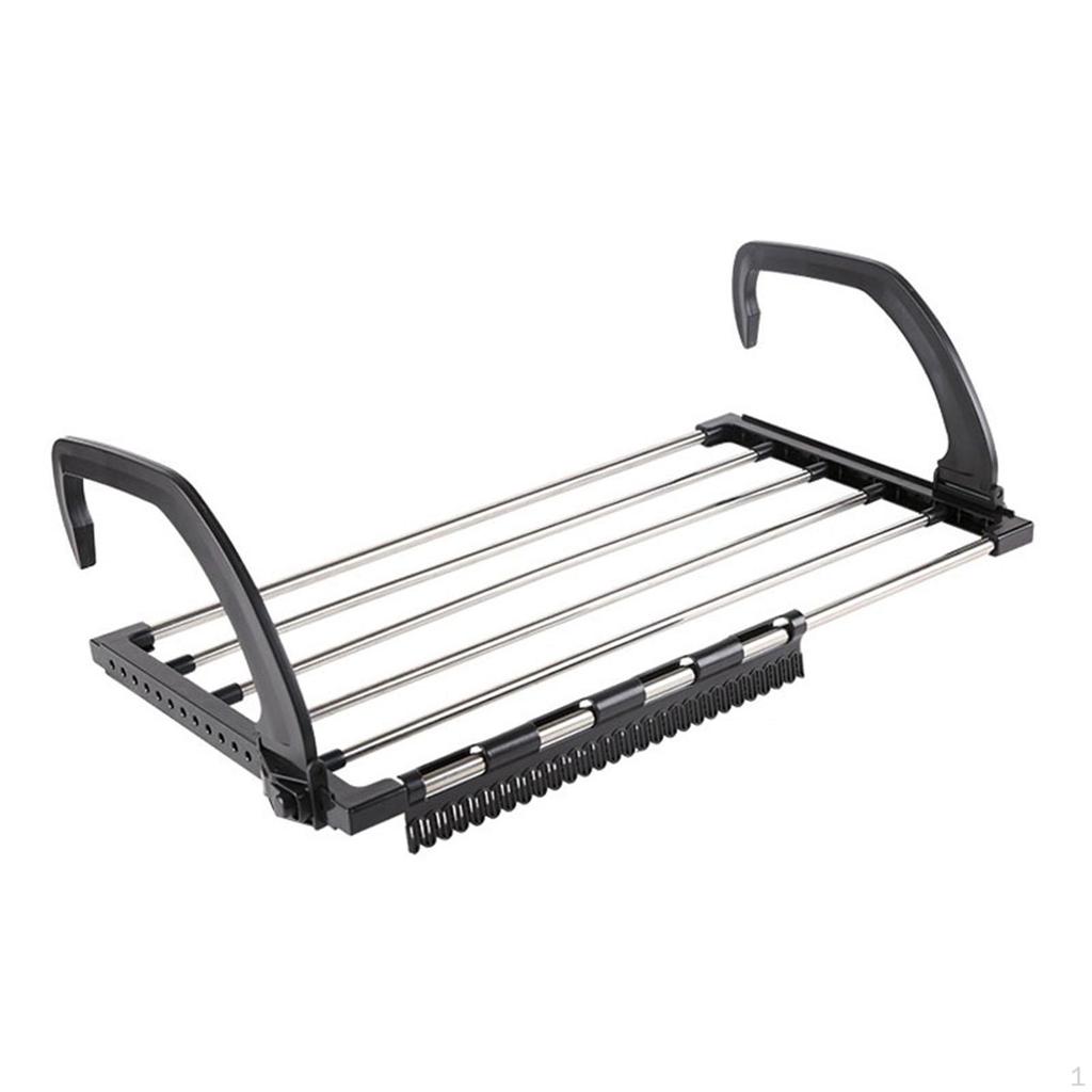Balcony Clothes Drying Rack Adjustable 32x40cm Towel Holder Foldable for Over Door Radiator