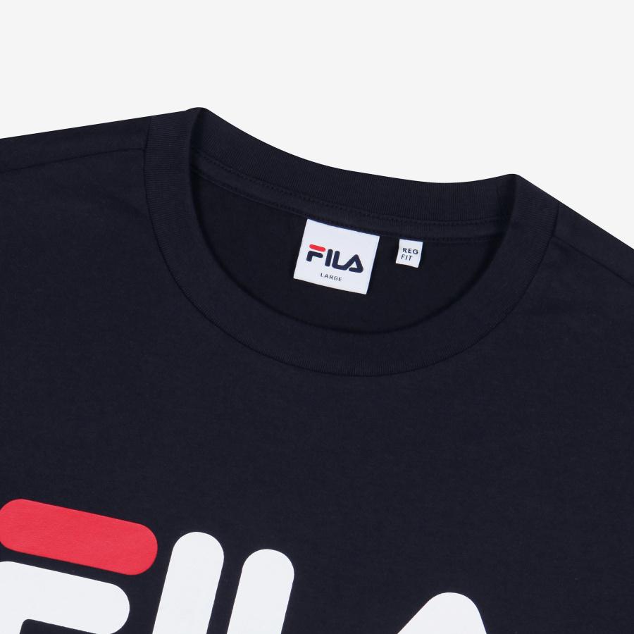 FILA T Shirts Men's Blue Crew Neck Moderate Straight Fit FS2RSC2001X-INA
