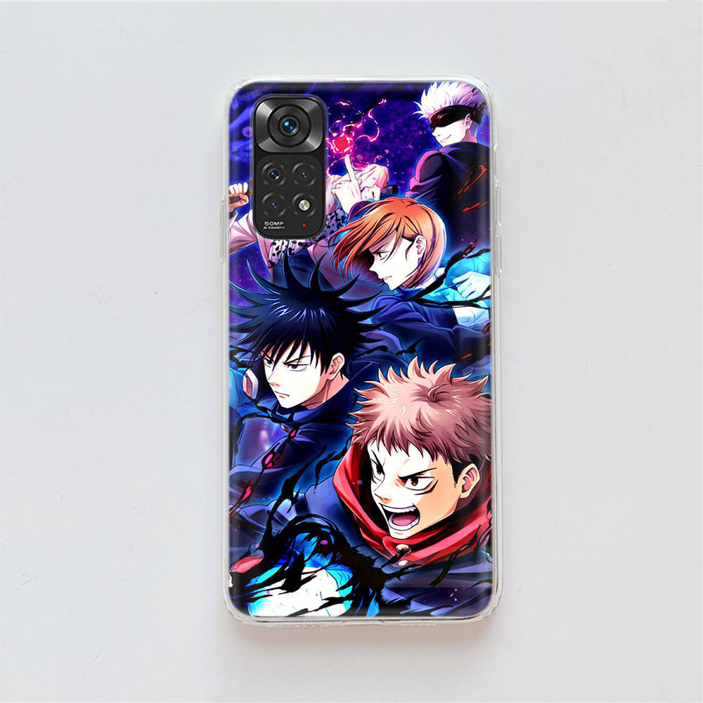 Чехол DT22 Jujutsu Kaisen для Samsung A04 A14 A23 A34 A54 M23 M33 M52 M53 Realme 10 9 C30S C35 C55 VIVO Y02S Y21 Y33S Y51 X80 Pro Прозрачный чехол