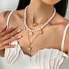 Mulitlayer Shell Multilayer Necklace Pearl Imitation  Pearl Necklace  Summer