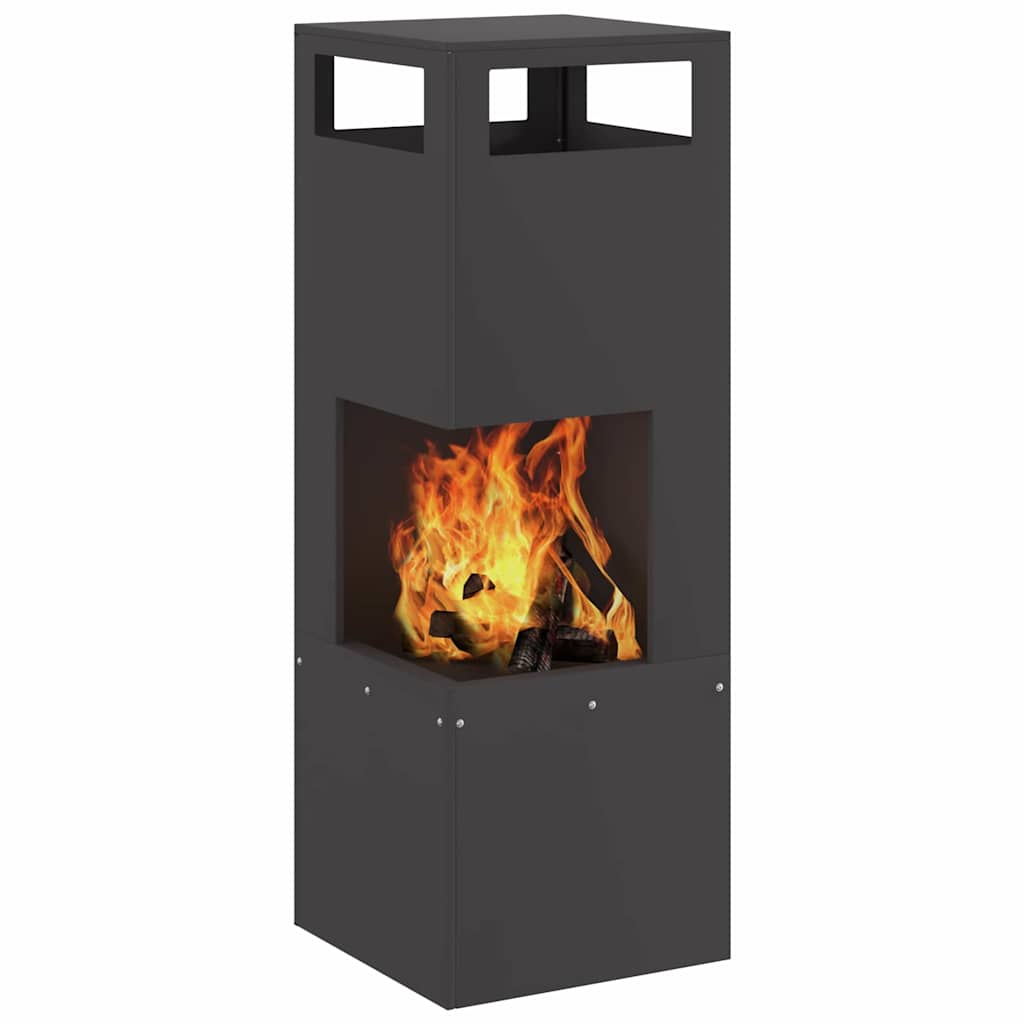 Outdoor Fire Pit Black 35 x 35 x 100 cm Steel