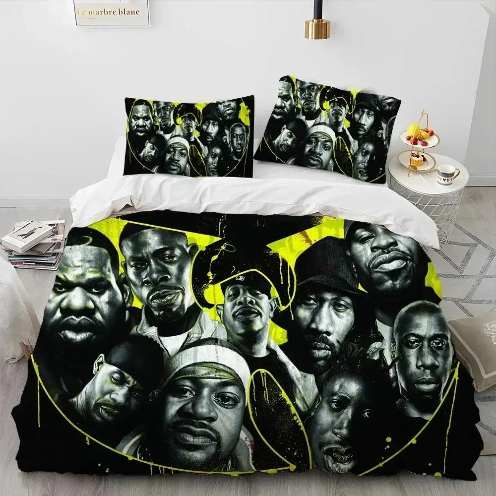 Хип-хоп музыкальная группа Wu T-TANG Clans Комплект постельного белья с одеялом, Пододеяльник Комплект для кровати Покрывало Наволочка, Комплект постельного белья размера кинг/квин