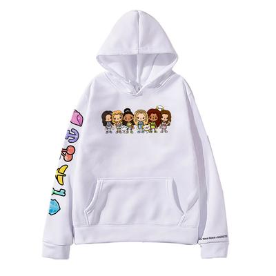 Худи KATSEYE X Toca Boca Женское Мужское Осеннее Свободное Свитшот Креативное Флисовое Худи Повседневная Хип-Хоп Уличная Одежда Повседневный Пуловер Y2K