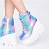 Large Size Martin Boots Muffin Bottom Colorful Punk Gothic Platform Ankle Boots Fashion Women's Shoes