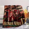 Michael Olise Printed Flannel Blanket, soft throw for bedroom sofa, washable,soccer fan merchandise, great gift.